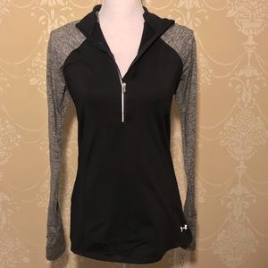 Under Armour black and grey warm running top - S